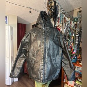 Vintage Rugged 90’s Westland Inc Black Hooded Utility Jacket Heavy Zip Men’s L